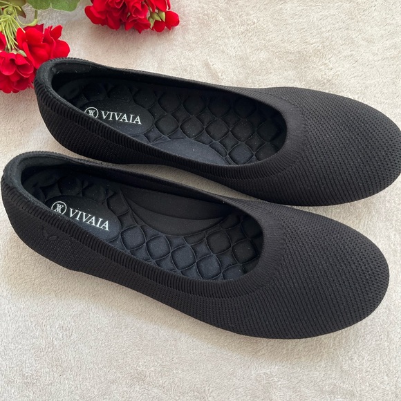 VIVAIA Women's Black Round Toe Flats EU Size 40 - Picture 4 of 8